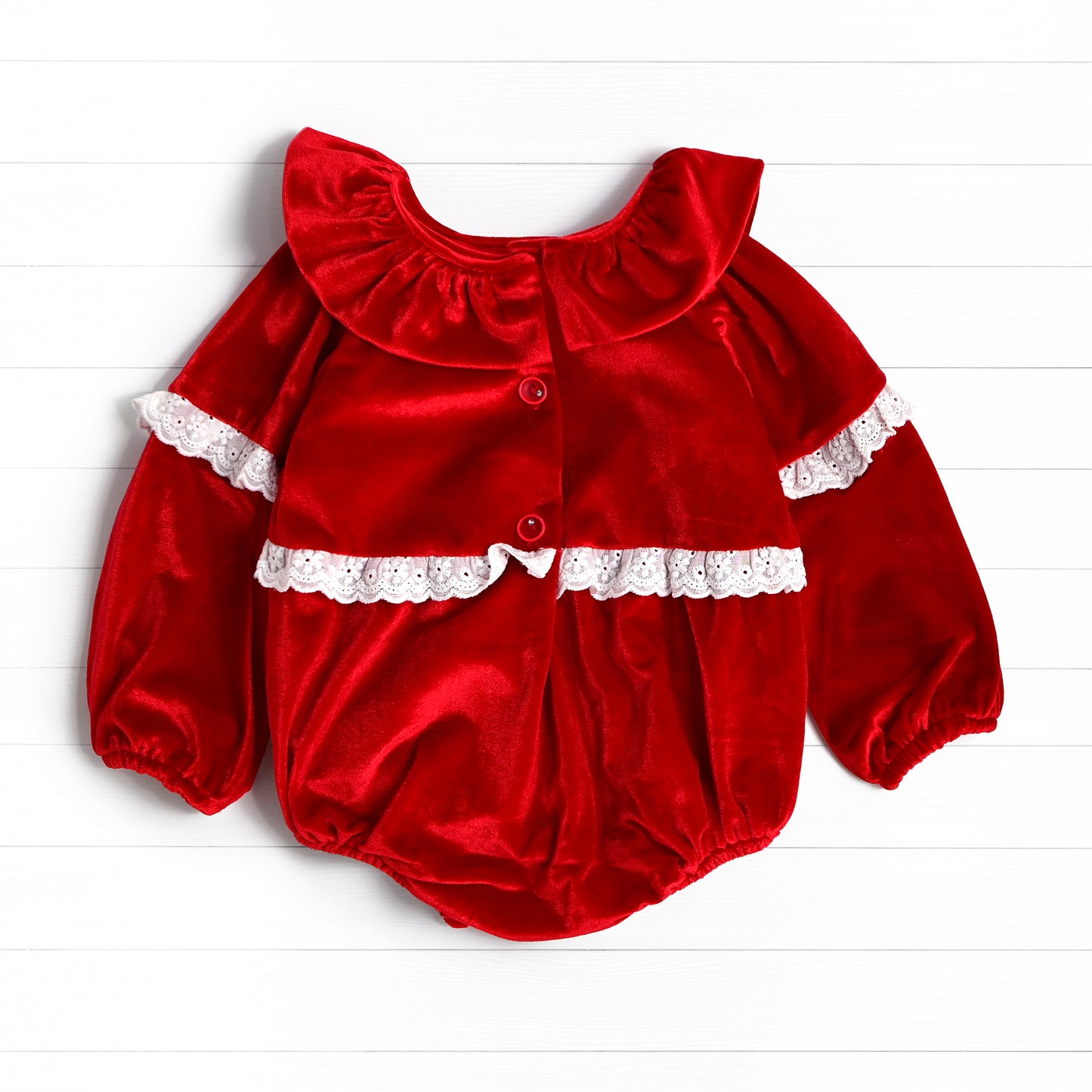 Velvet Eyelet Bubble, Red