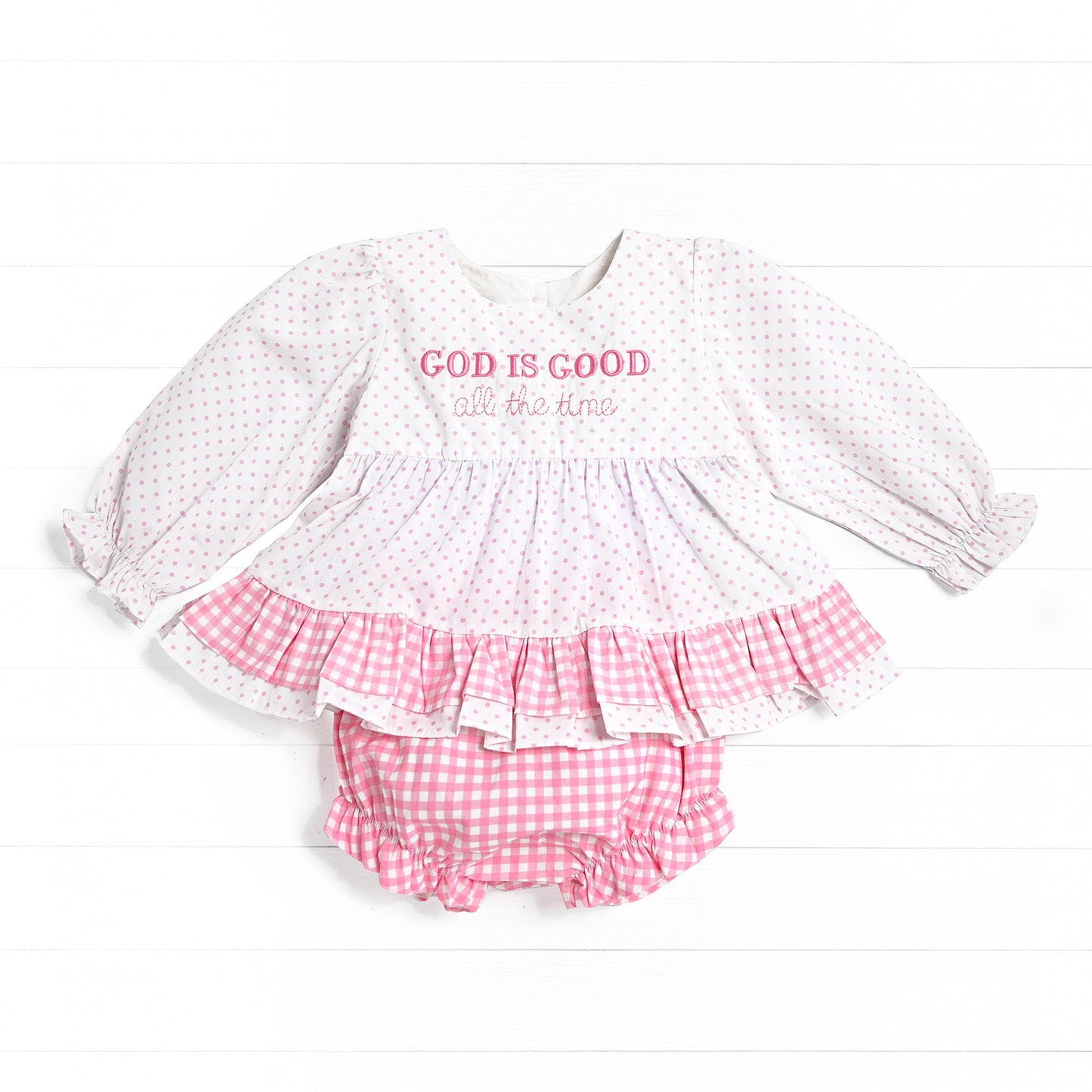 God Is Good Diaper Set, White