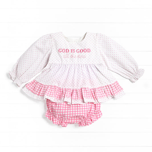 God Is Good Diaper Set, White