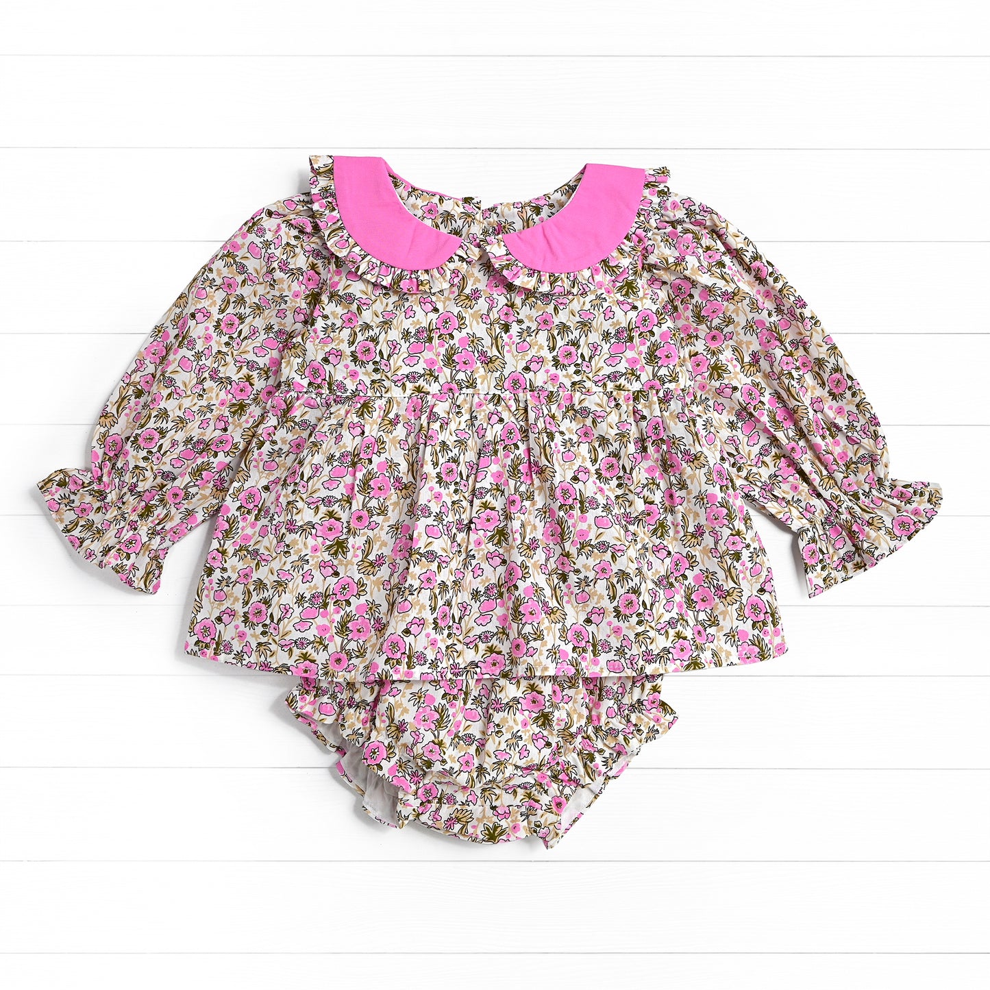 Floral Flutter Diaper Set, Pink