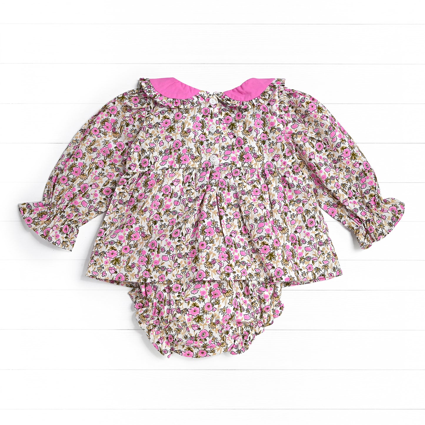 Floral Flutter Diaper Set, Pink