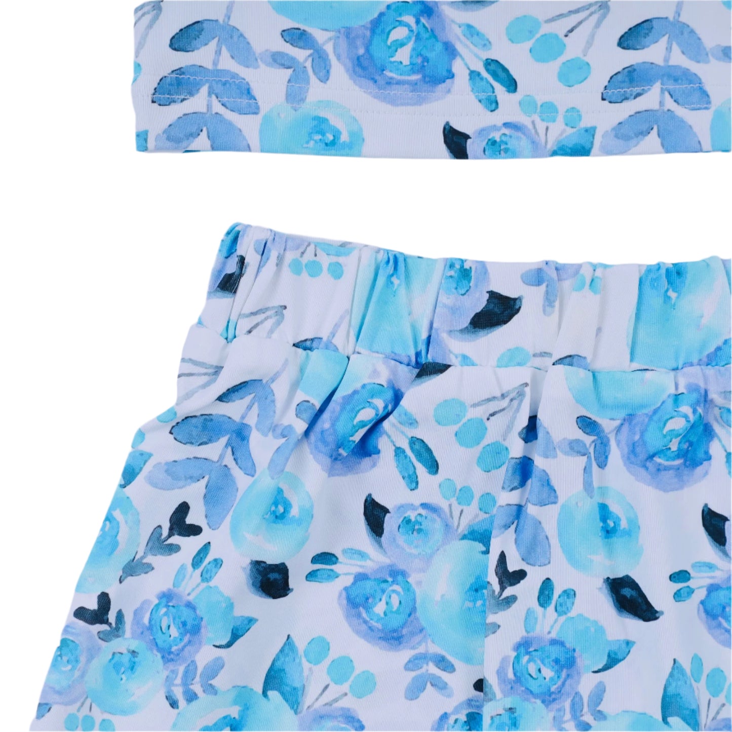 Classic Tennis Floral Skort Set, Blue