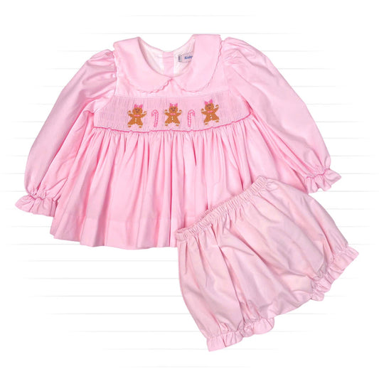 Triple Gingerbread Girl Diaper, Pink