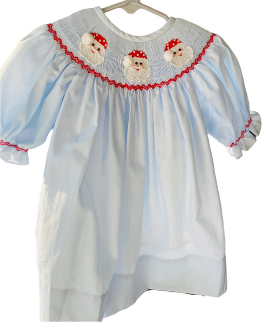 Triple Clause Smocked Dress, Blue