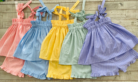 Summer Pin Striped Short Set