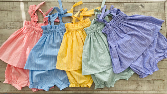 Summer Pin Striped Bloomer Set