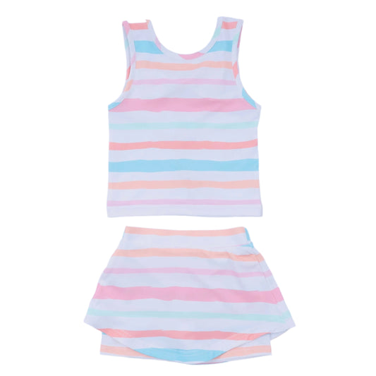 Tennis Stripe Skort Set