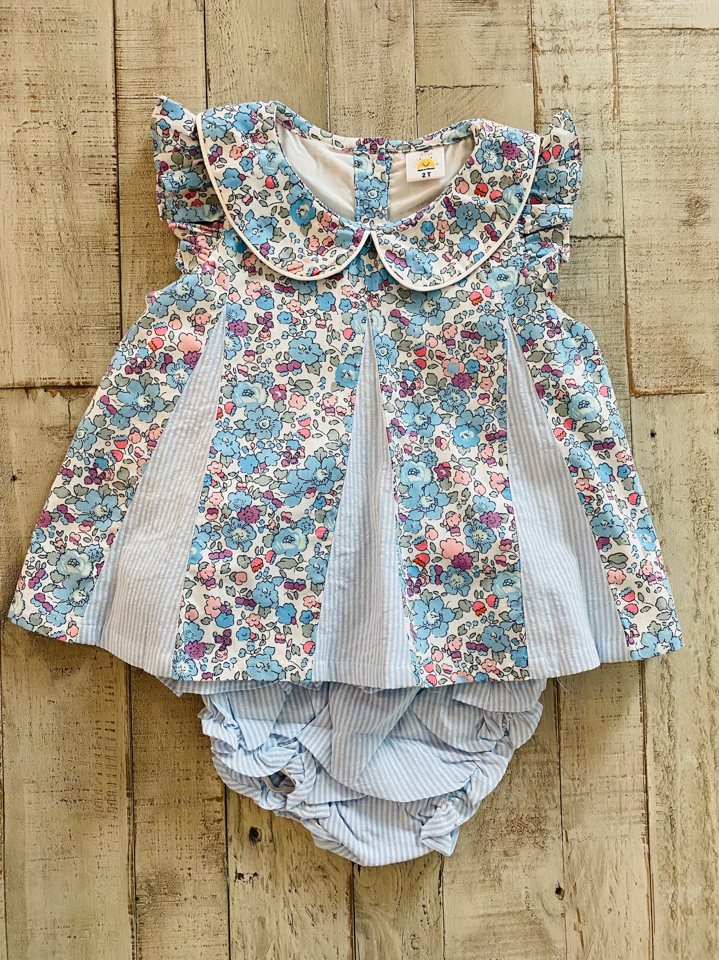 Floral Pin Stripe Diaper Set