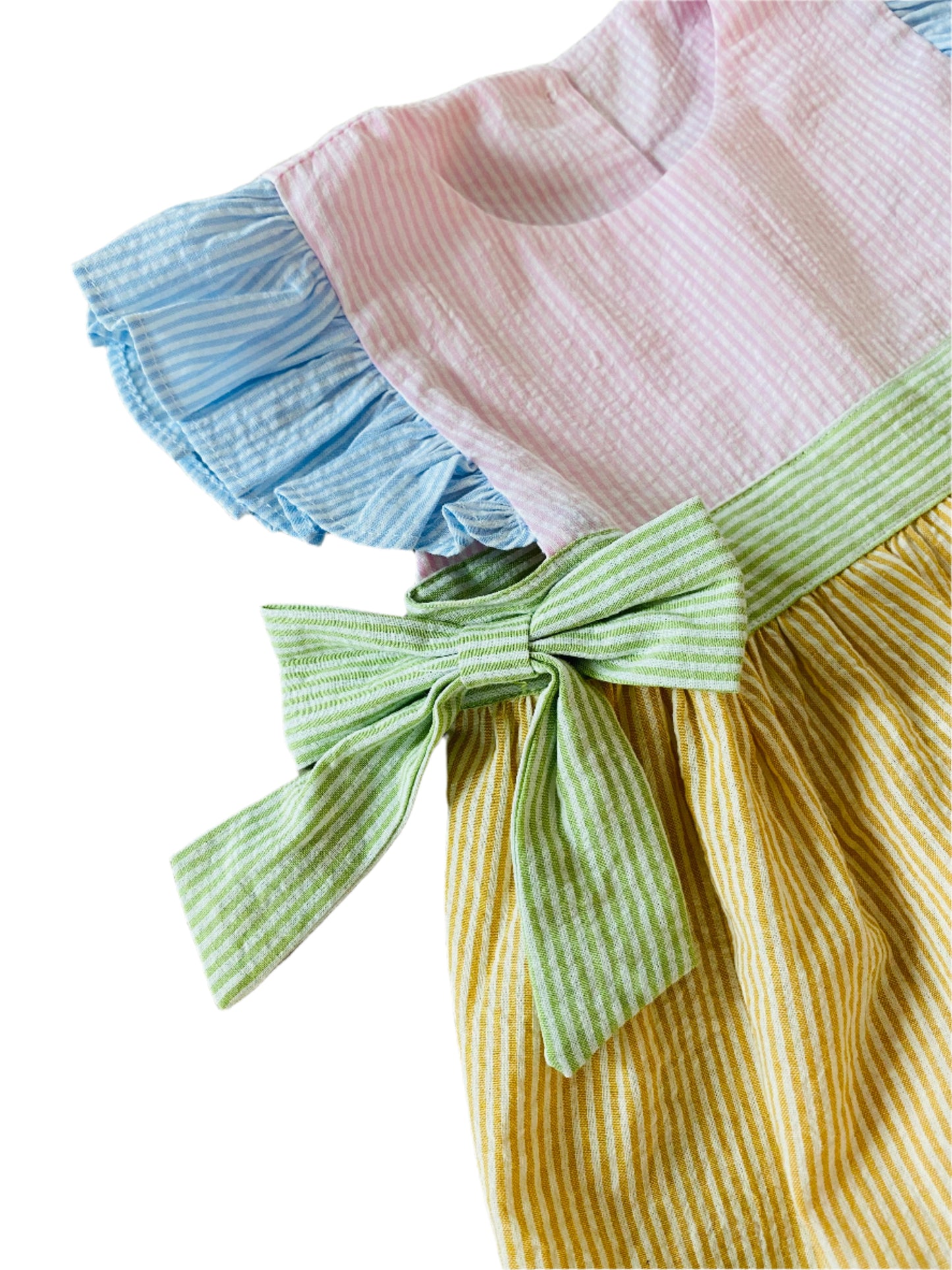 Spring Tie Seersucker Diaper Set