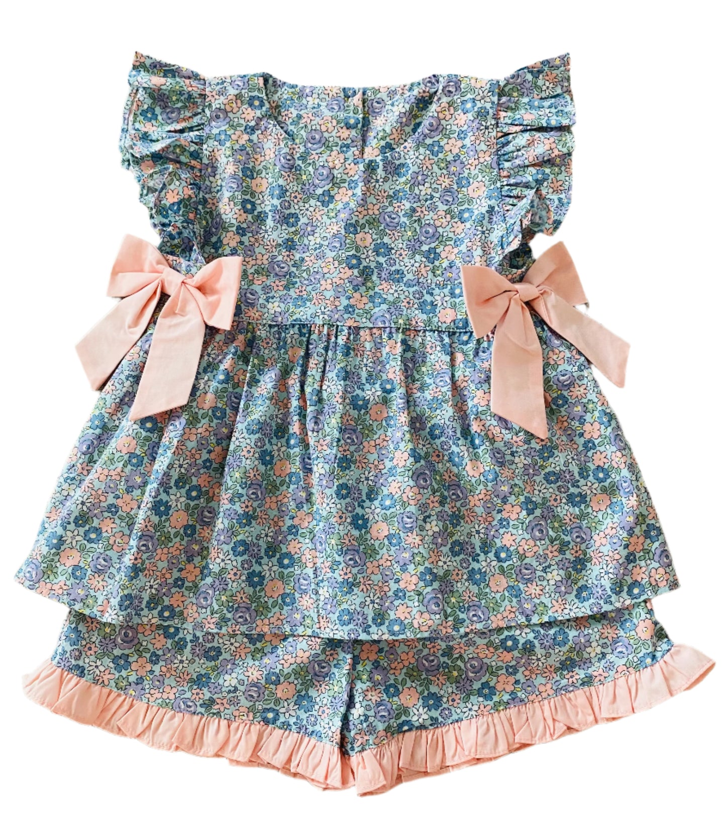 Floral All Around Side Tie Short Set