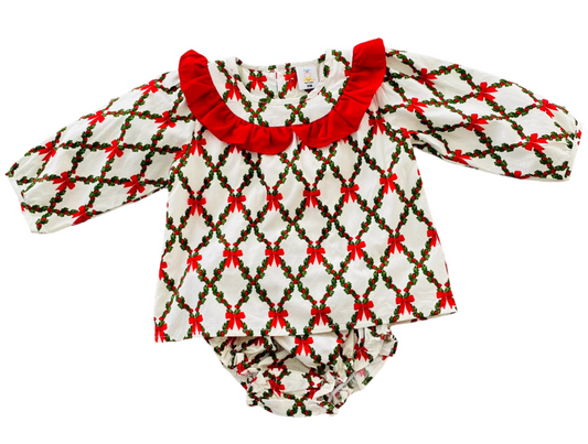 Holly Berry Ribbon Diaper Set
