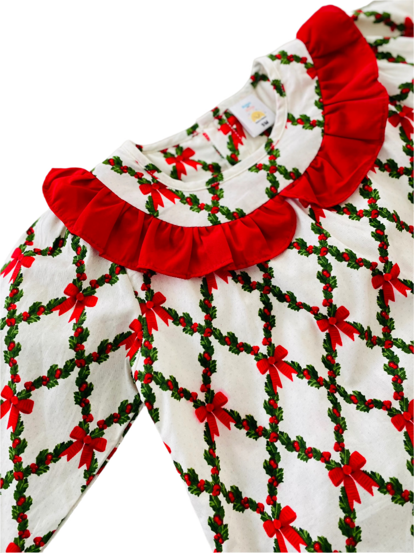 Holly Berry Ribbon Diaper Set
