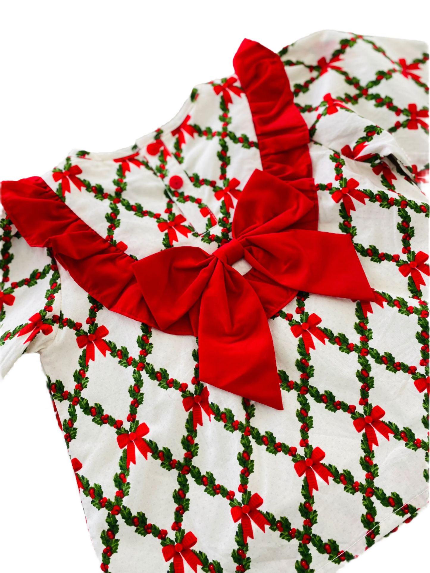 Holly Berry Ribbon Diaper Set