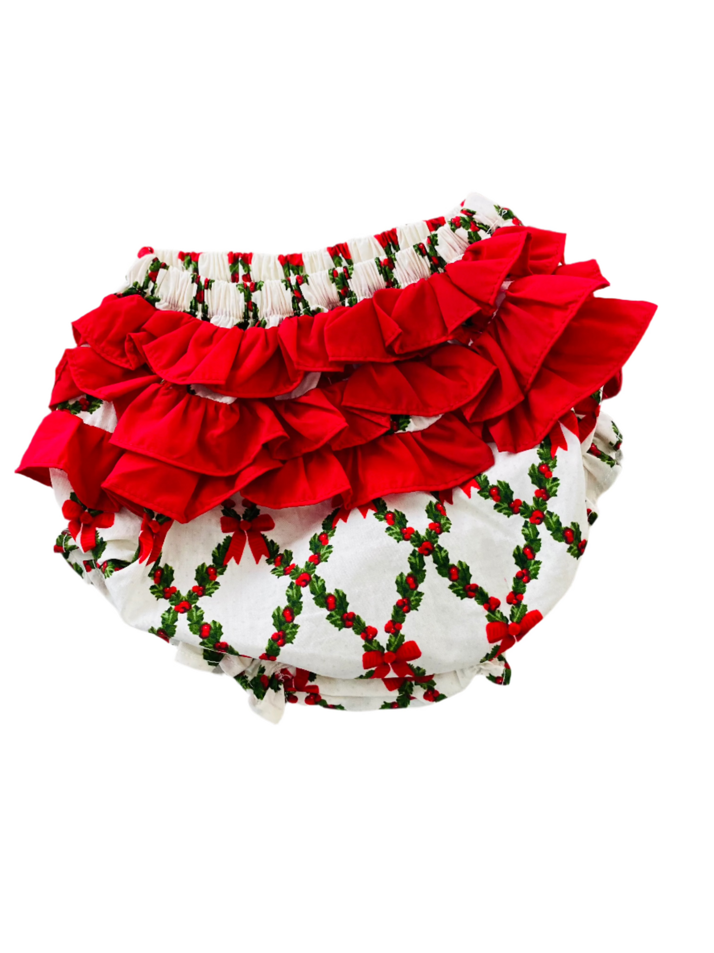 Holly Berry Ribbon Diaper Set