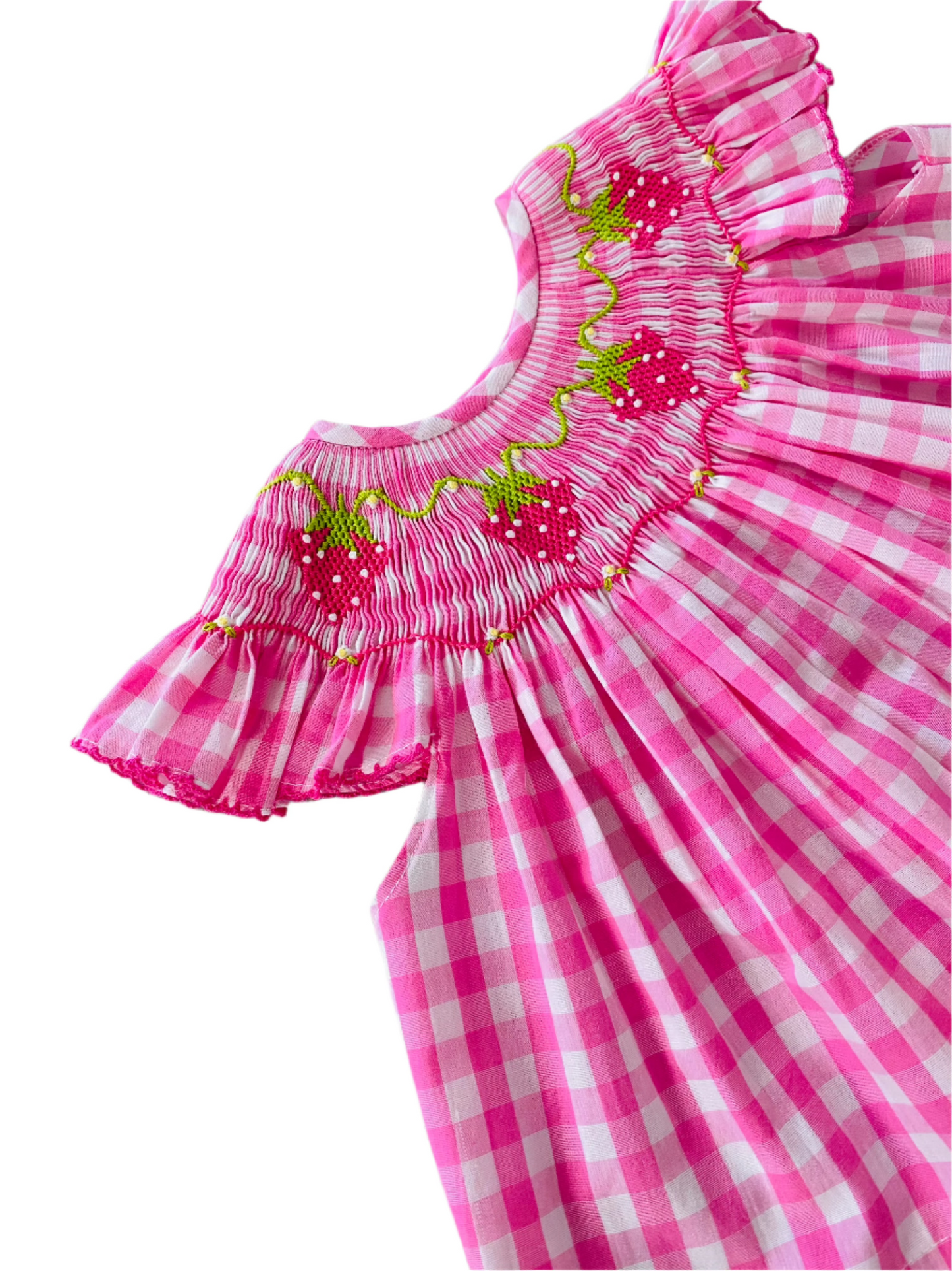 Strawberry Smocked Short Set, Pink