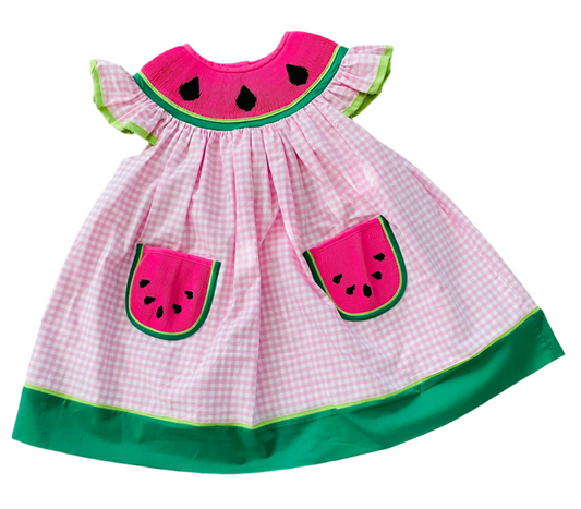 Watermelon Smocked Dress