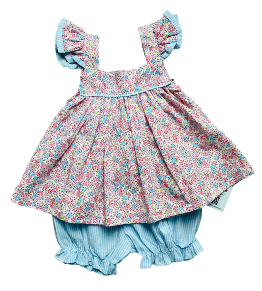 Floral Flourish Bloomer Set, Pink/Blue