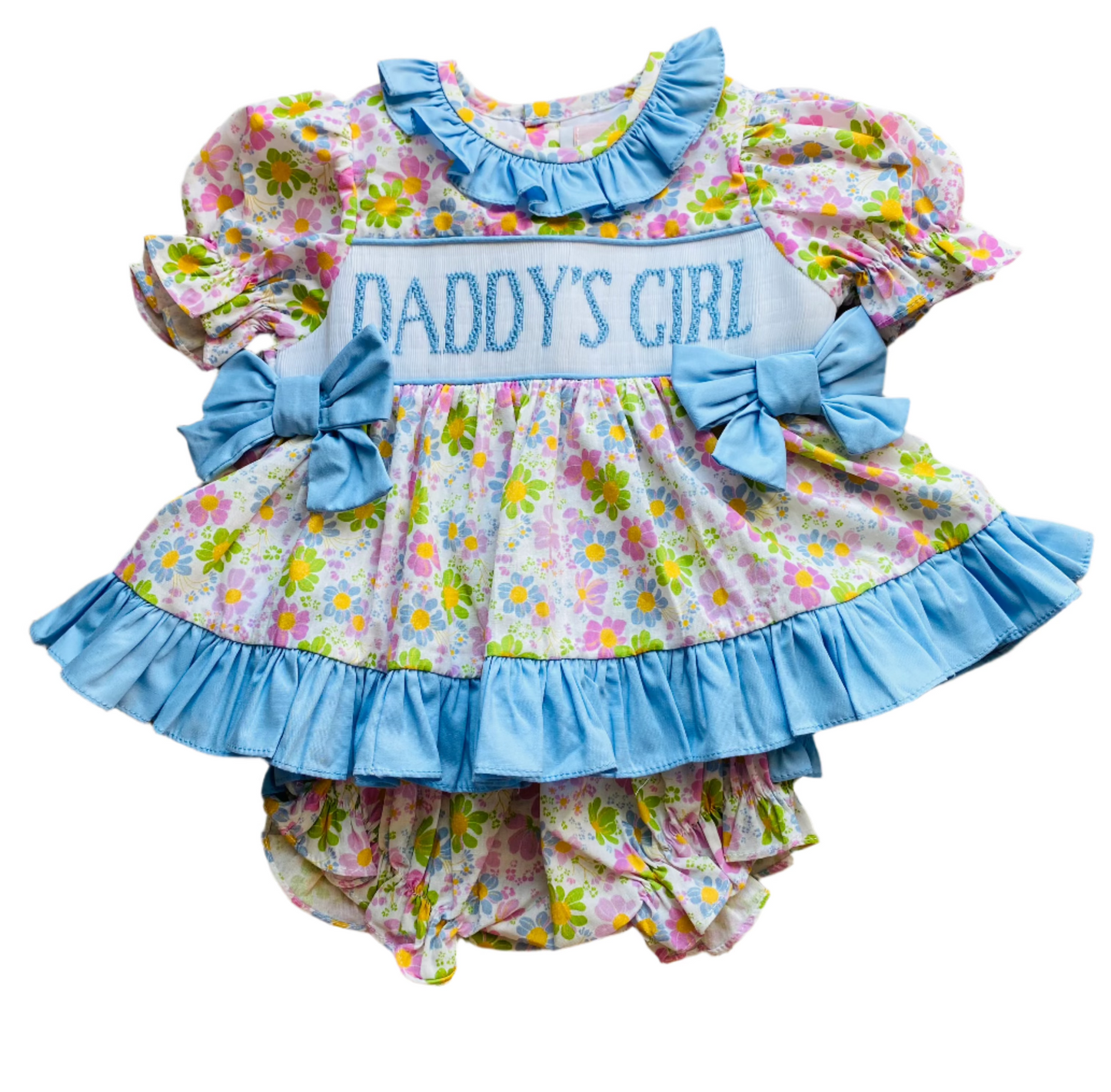 (NEW) Daddy's Girl Smocked Diaper Set