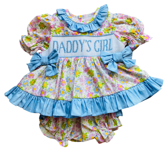 (NEW) Daddy's Girl Smocked Diaper Set