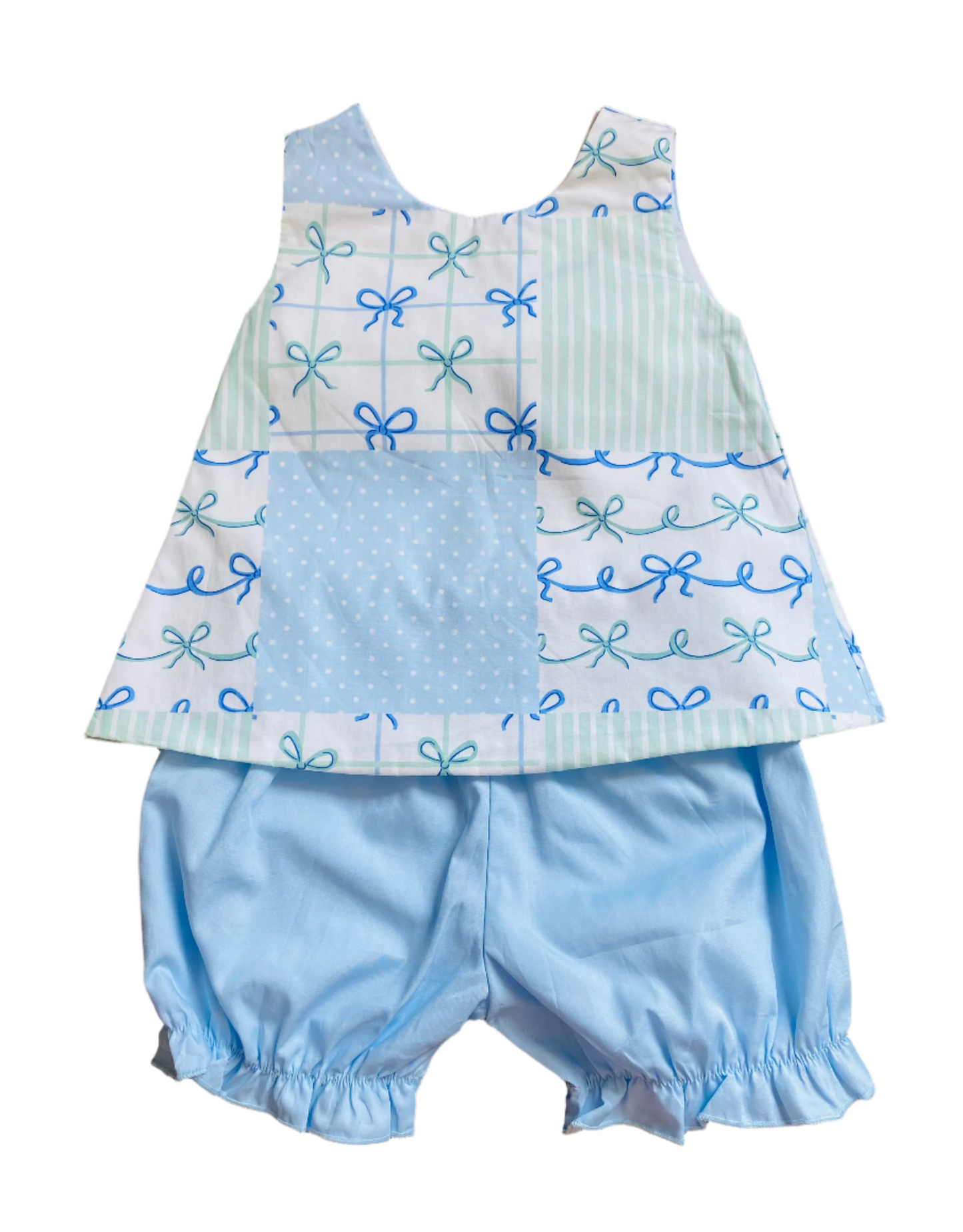 Bow Polka Dot Stripe Bloomer Set