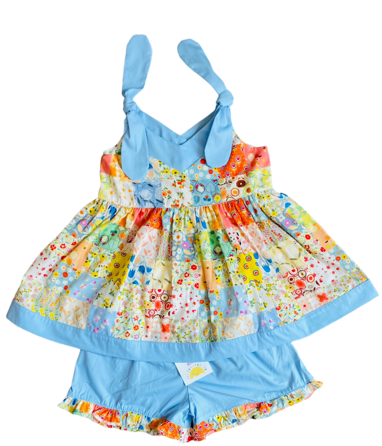 Blooming Short Set, Blue