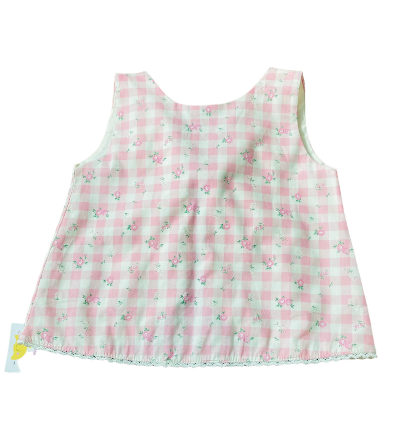 Gingham Floral Bloomer Set, Pink