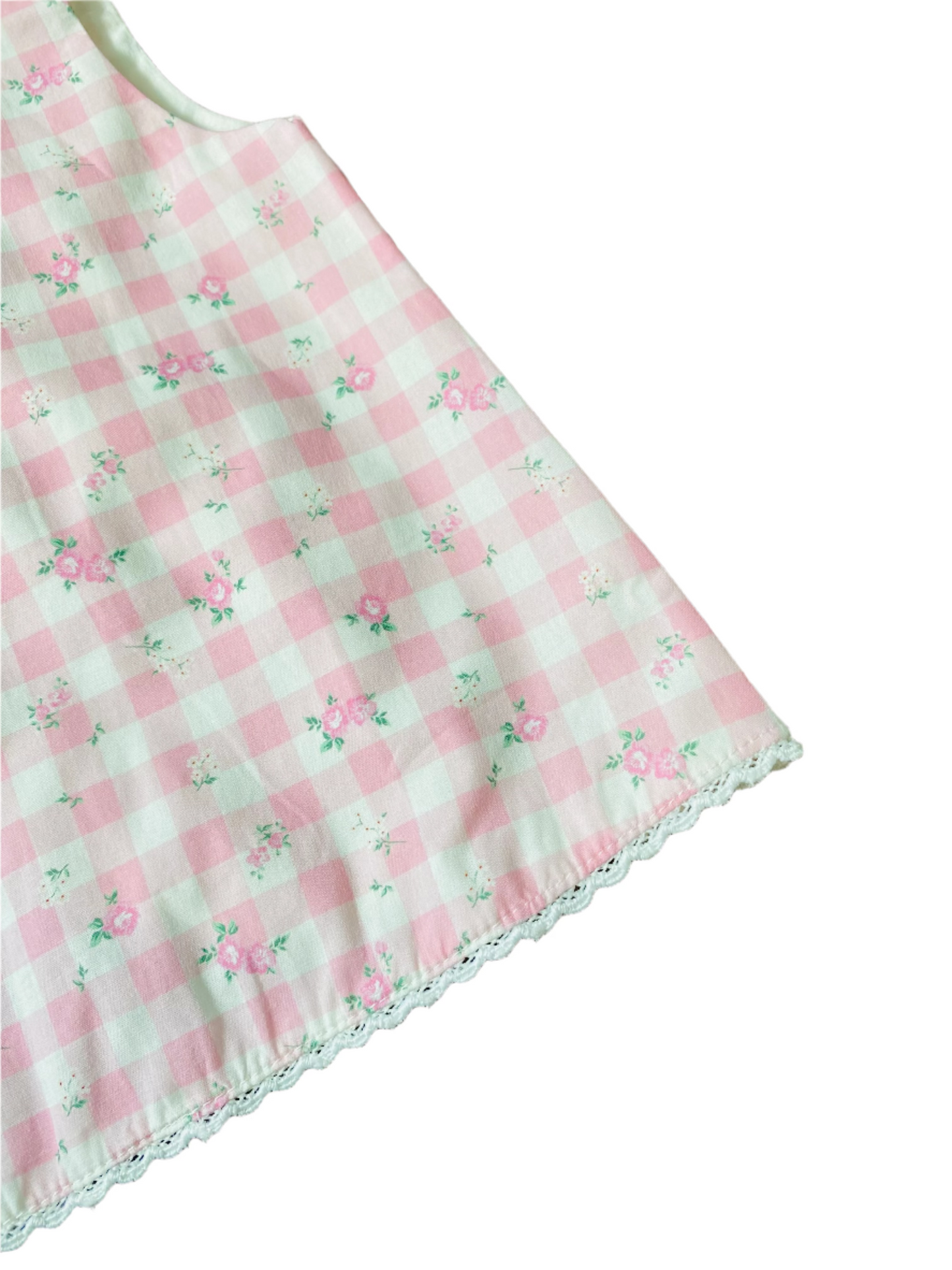 Gingham Floral Bloomer Set, Pink