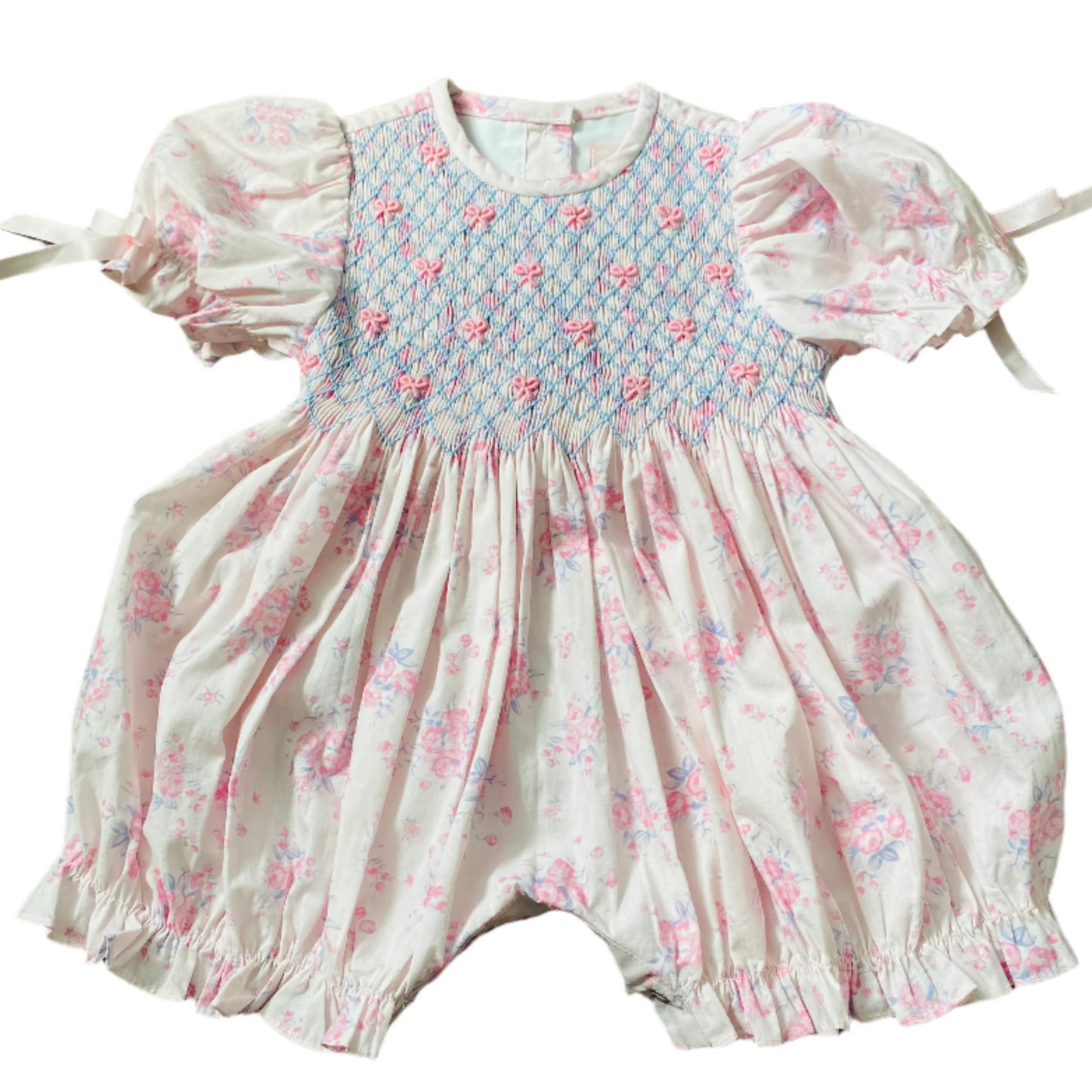 Smocking Tie Floral Bubble, Pink