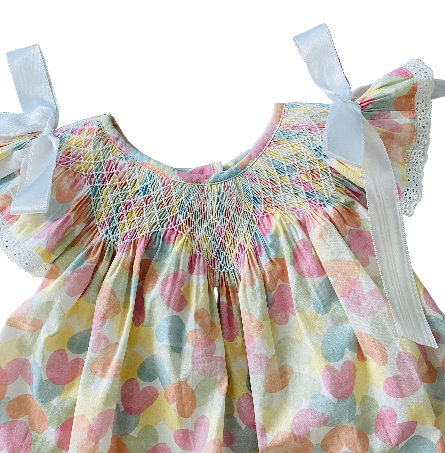 Hearts Of Many Color Smock Diaper Set