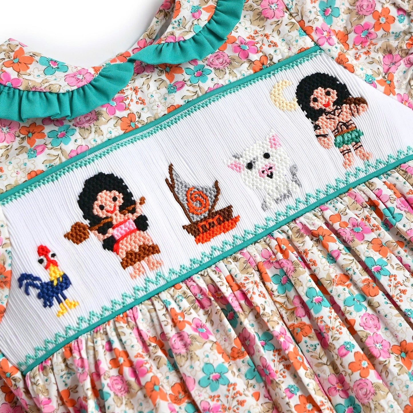 Princess Smocked Bubble, Teal