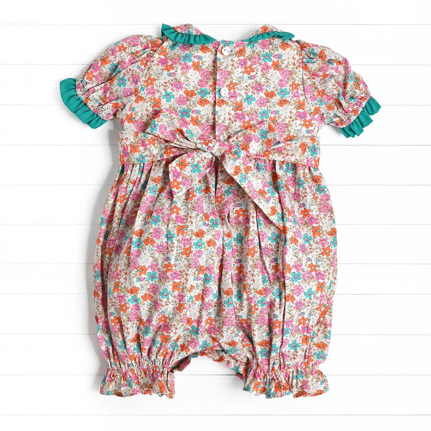 Princess Smocked Bubble, Teal