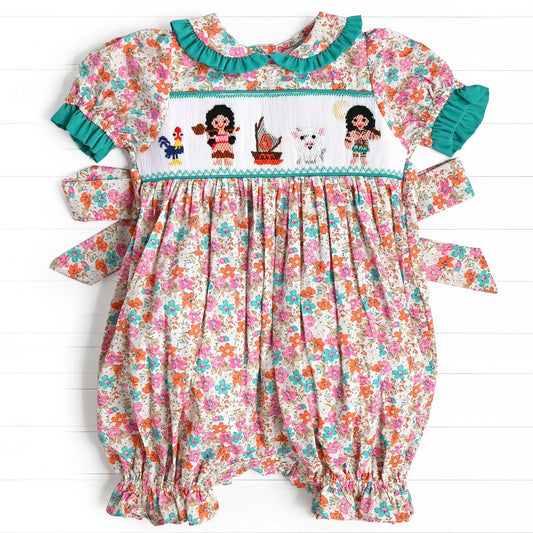 Princess Smocked Bubble, Teal