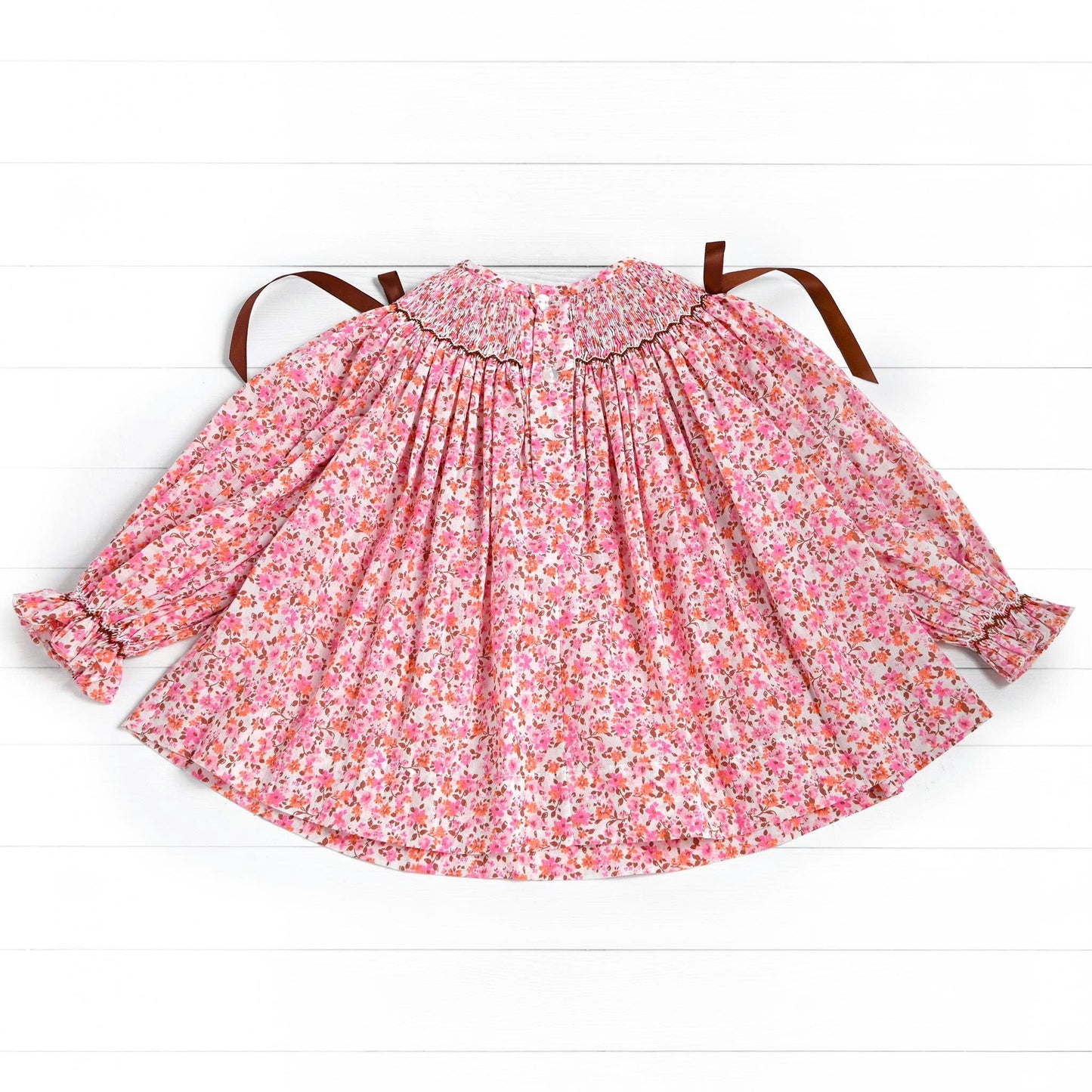 Thankful Smocked Diaper Set, Brown