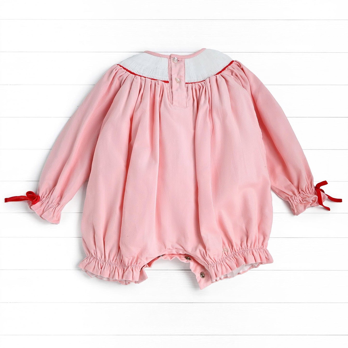 Ho Ho Ho Santa Smocked Bubble, Pink