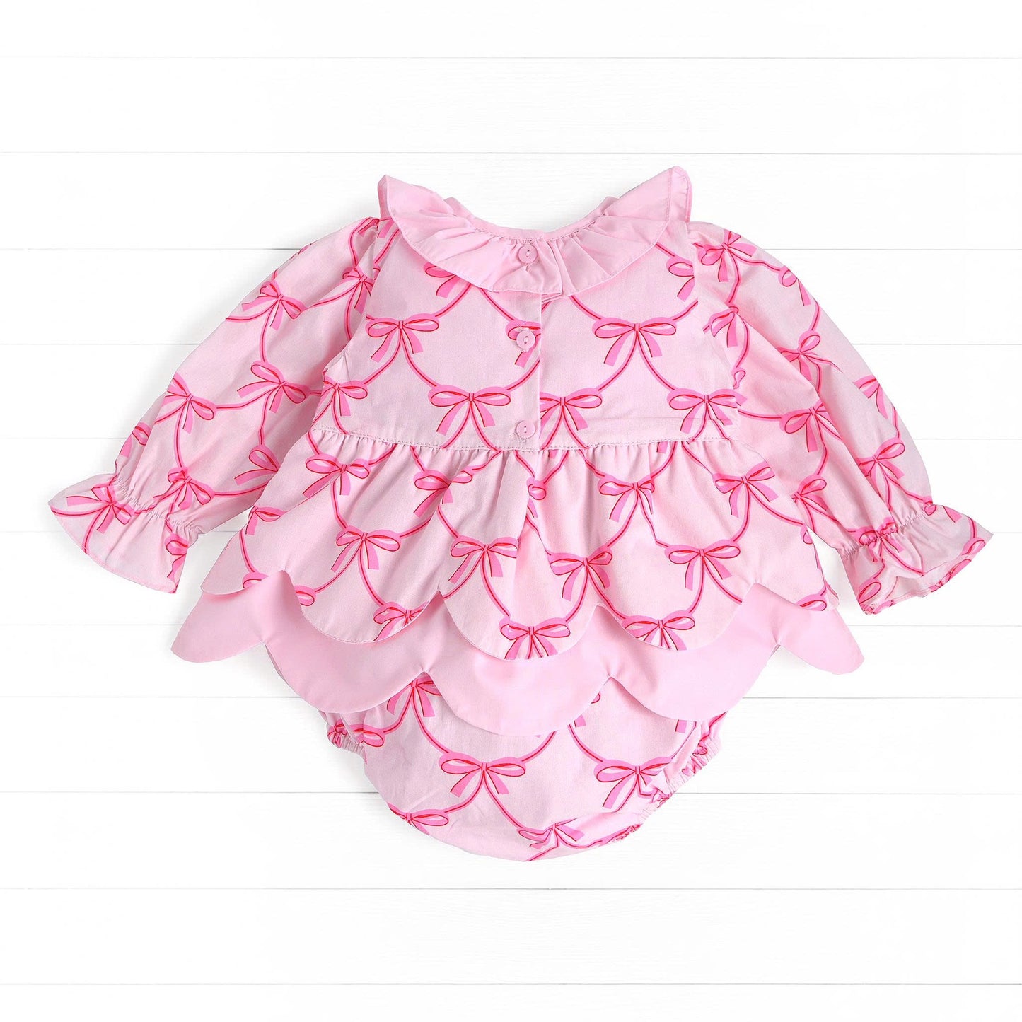Holly Jolly Smocked Bubble, Pink