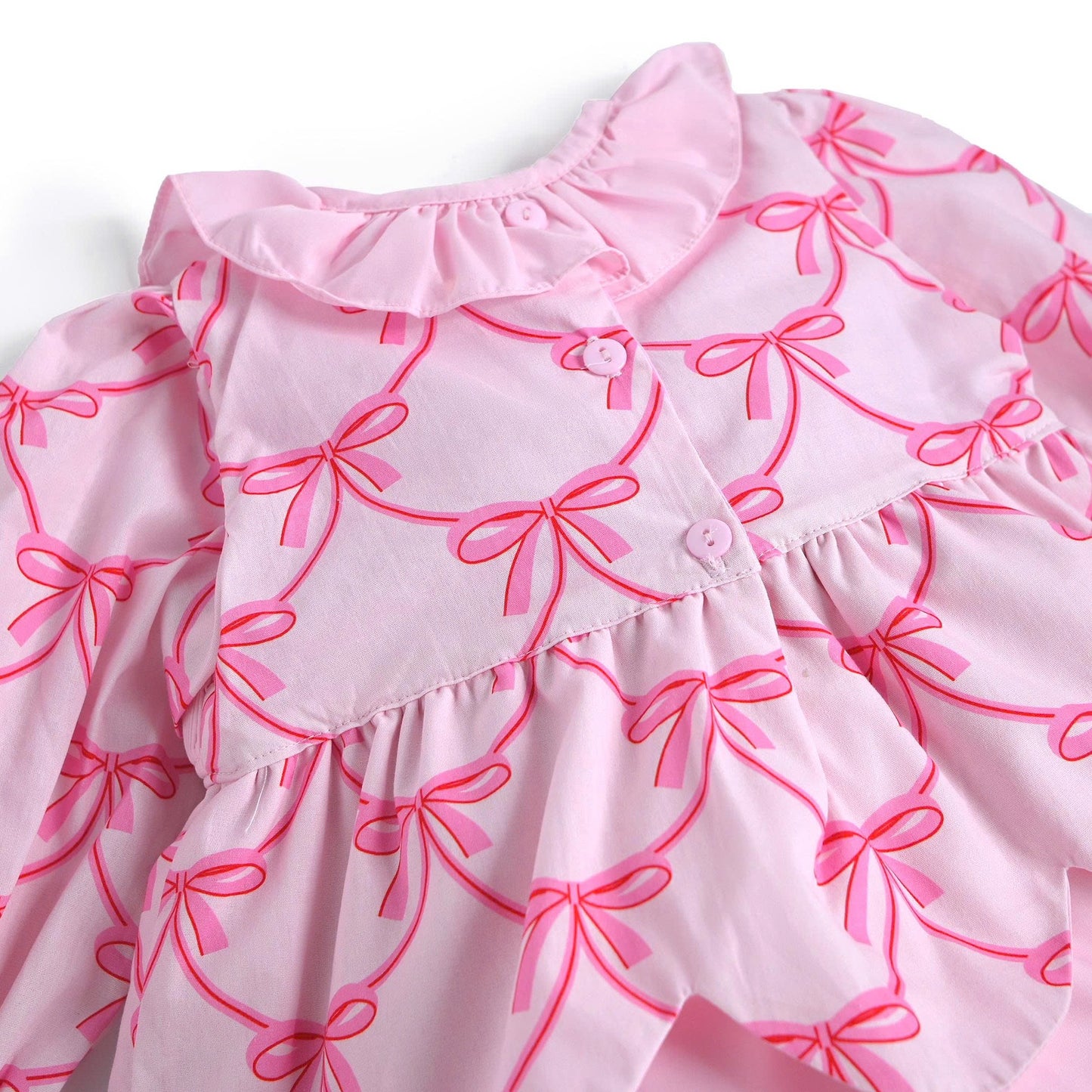 Holly Jolly Smocked Diaper Set, Pink