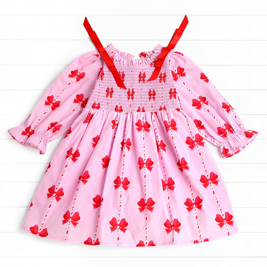 Candy Cane Tie Dress, Pink