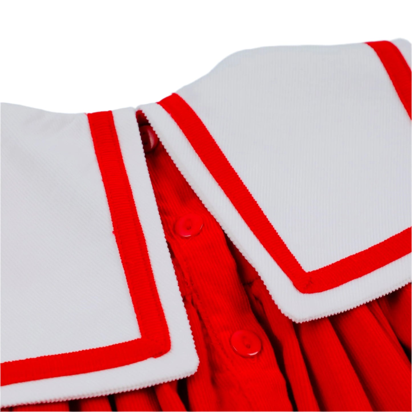 Bib Collar Dress, Red