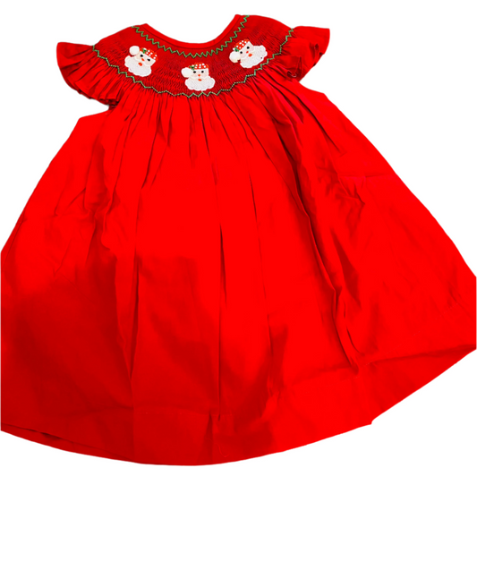 Triple Santa Smocked, Red