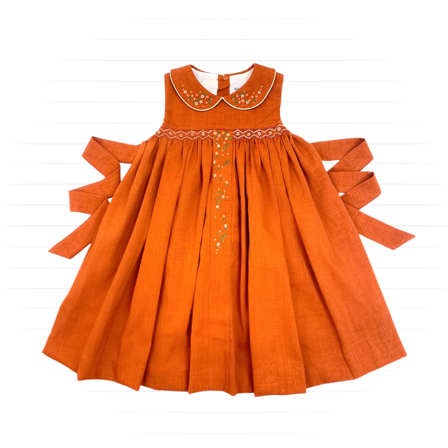 Falling Floral Dress, Orange/Brown