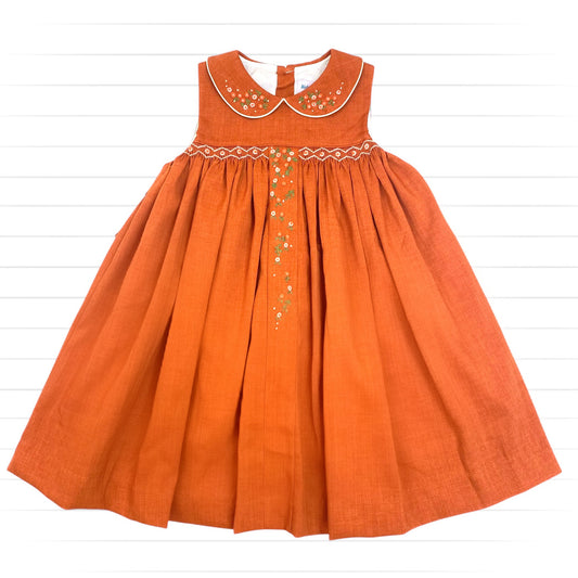 Falling Floral Dress, Orange/Brown