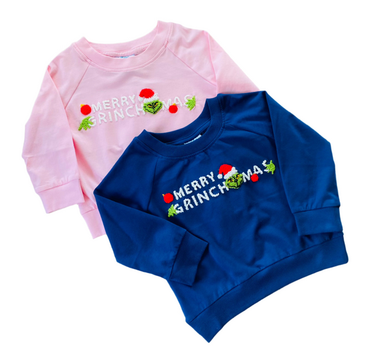 Merry Grinchmas Sweatshirt, Pink