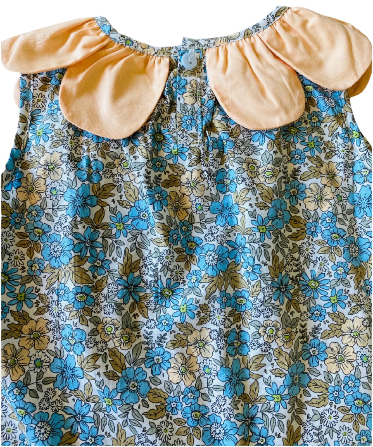 Floral Petal Collar Sleeveless Short Set