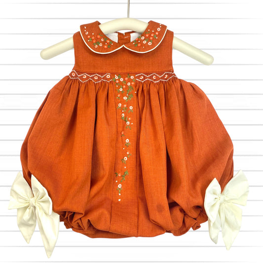 Falling Floral Bubble, Orange/Brown