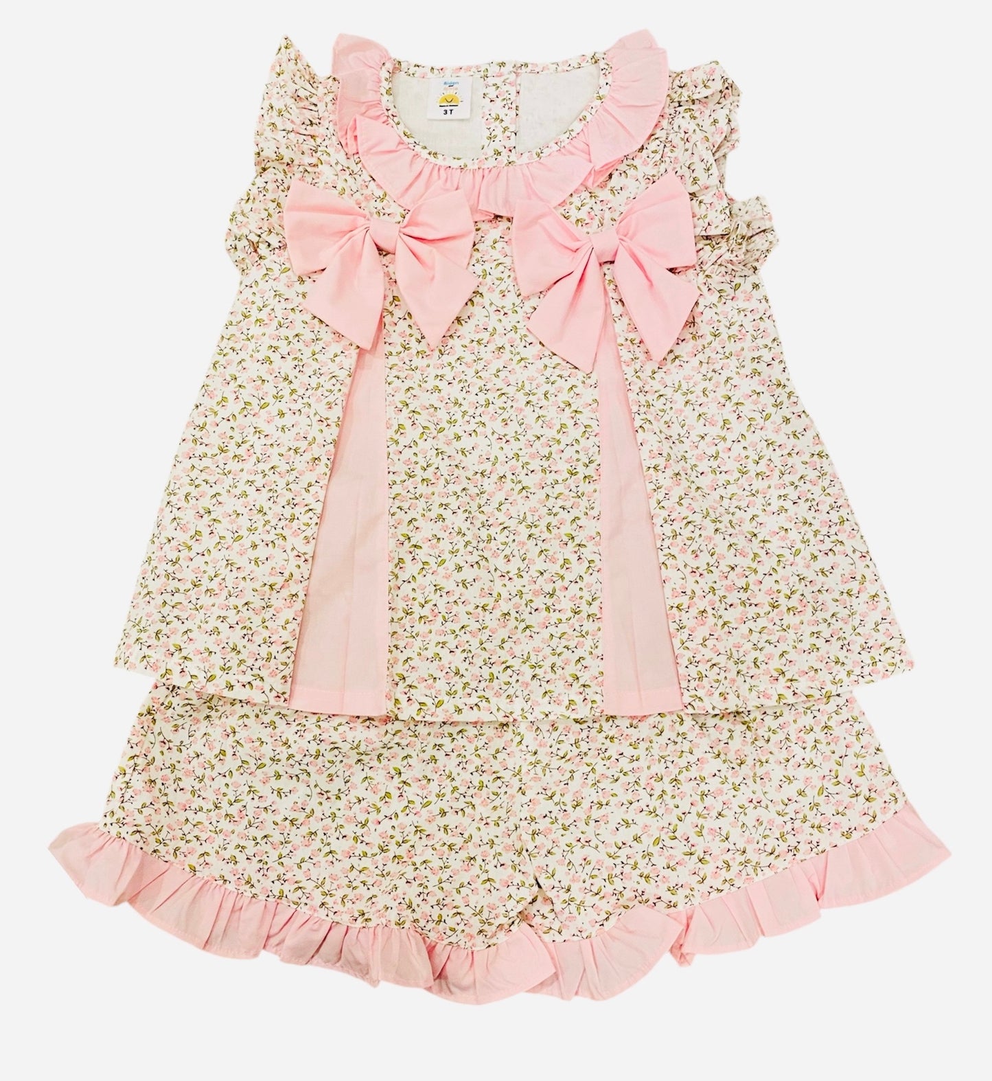 Floral Flutter Side Tie Short Set