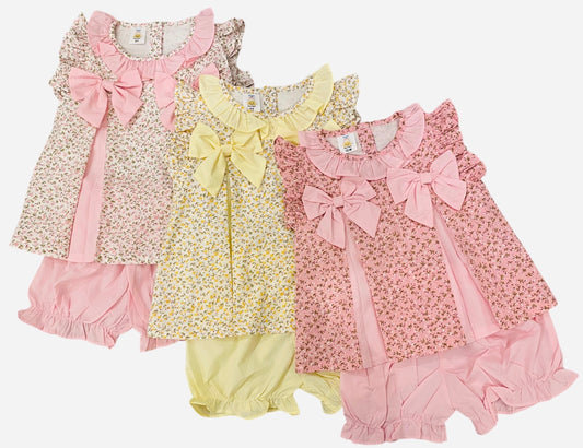Floral Flutter Side Tie Bloomer Set