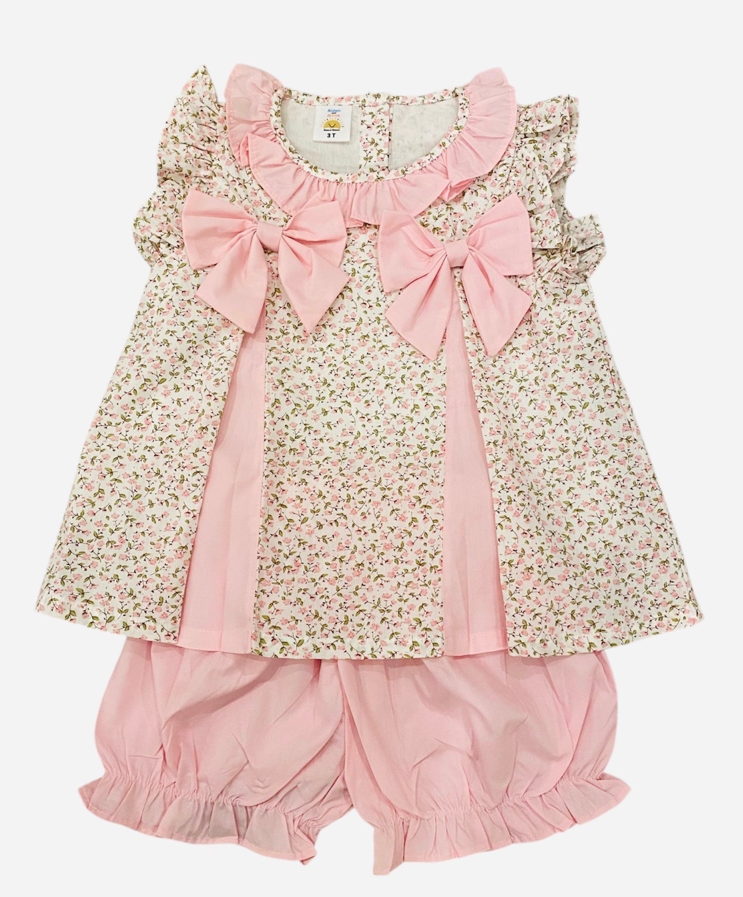 Floral Flutter Side Tie Bloomer Set