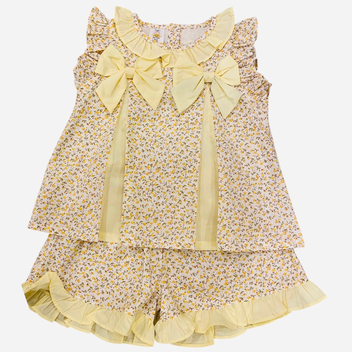 Floral Flutter Side Tie Short Set