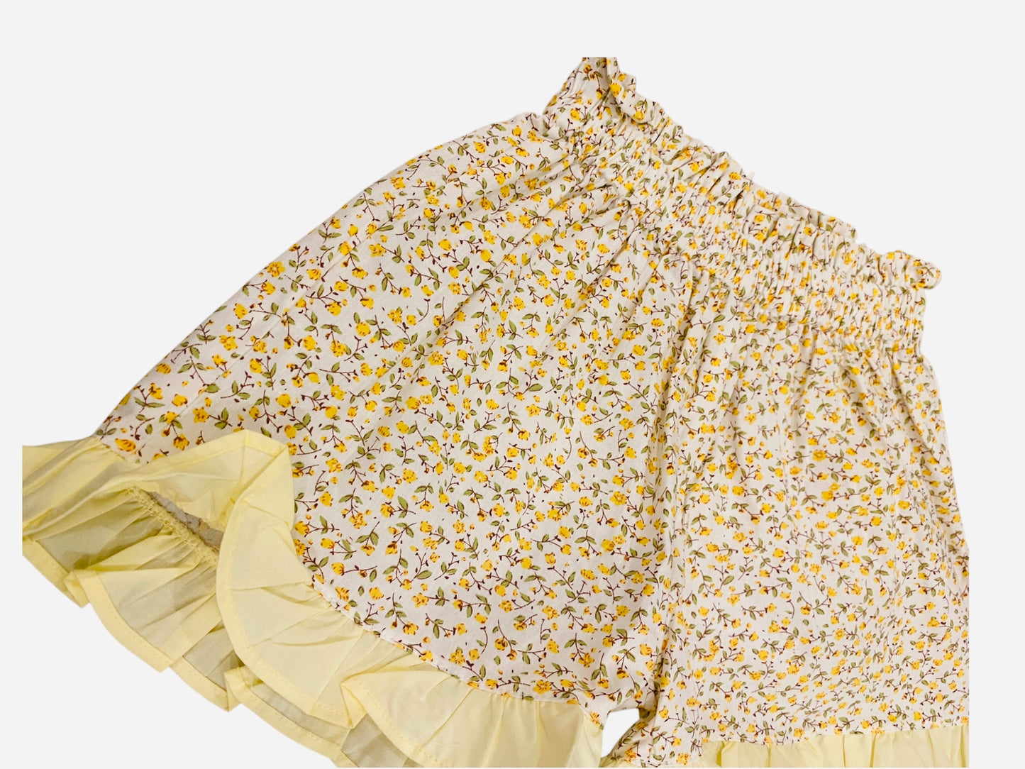 Floral Flutter Side Tie Short Set