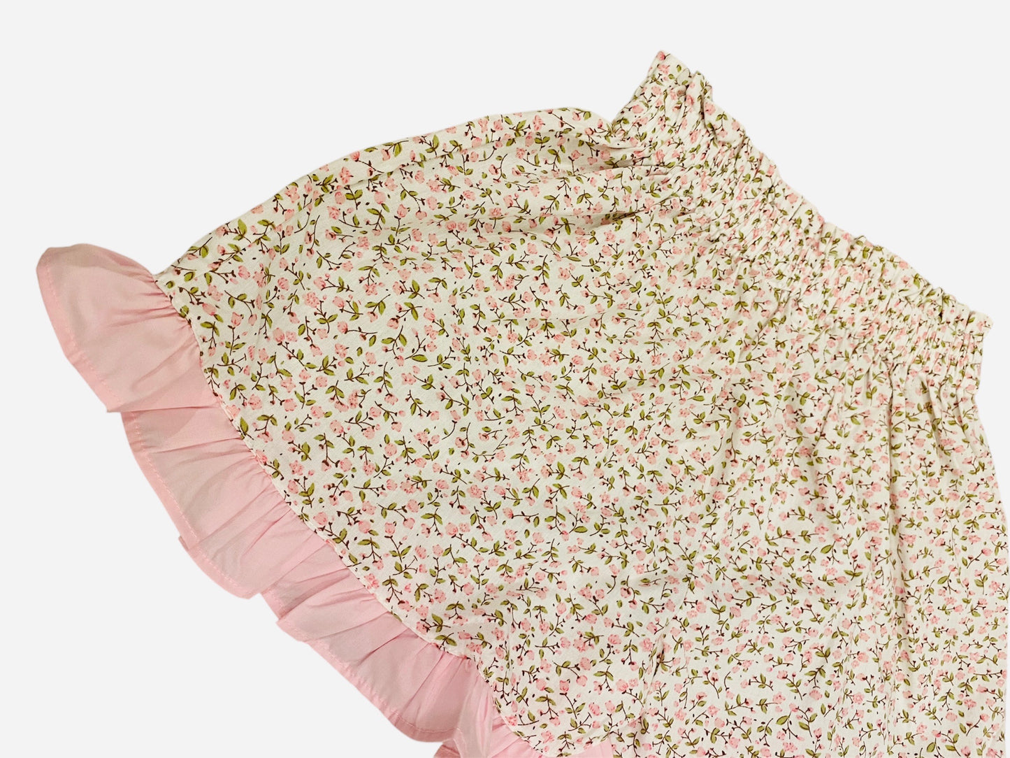 Floral Flutter Side Tie Short Set
